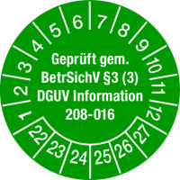 DGUV Prüfplakette Wartungs Prüfplaketten Individuell Jahreszahlen nach Wunsch A1 