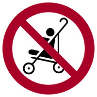 Verbotsschild, Kinderwagen auf Rolltreppen verboten - praxisbewährt