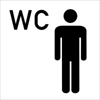 WC-Schild, WC + Piktogramm Herren