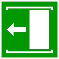 Rettungszeichen, Schiebetür öffnet nach links, E034 - ASR A1.3 (DIN EN ISO 7010)