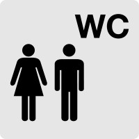 WC-Schild, Damen/Herren, Piktogramm, 60 x 60 mm
