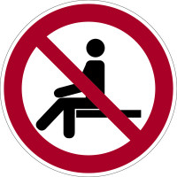 Verbotsschild, Sitzen verboten P018 - ASR A1.3 (DIN EN ISO 7010)