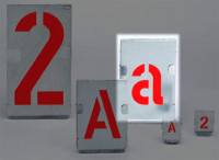 Signierschablonen, Zinkblech, Kleinbuchstaben - Set = Satz a - z (26 Stk.)