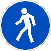 Gebotszeichen, Für Fußgänger D-M010 - DIN 4844/BGV A8