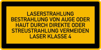 Hinweisschild, Laserstrahlung Klasse 4, sichtbare Strahlung