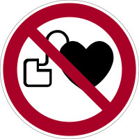 Verbotsschild, Kein Zutritt für Personen mit Herzschrittmachern P007 - ASR A1.3 (DIN EN ISO 7010)