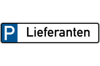 Parkplatzkennzeichen, P-Lieferanten, 113x523mm, Alu geprägt