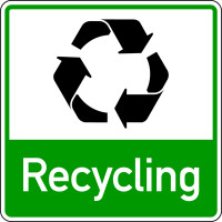 Abfallkennzeichen, Recycling, grün, 100 x 100 mm, Folie