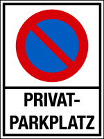 Parkverbotsschild, Privatparkplatz, Symbol: Eingeschränktes Haltverbot, 400 x 300 mm, Aluverbund