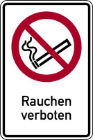 Verbotsschild, Kombischild, Rauchen verboten - ASR A1.3 (DIN EN ISO 7010)
