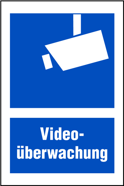 Video Größen Schild Aluminium Hinweisschild versch Videoüberwachung 