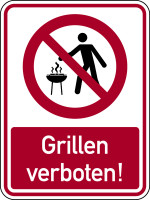 Hinweisschild, Grillen verboten