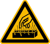 Warnschild, Warnung vor heißen Werkstoffen - praxisbewährt