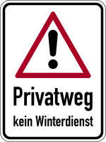 Hinweisschild, Privatweg kein Winterdienst, Aluminium, 400 x 300 mm