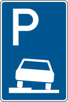 Verkehrszeichen - Parken auf Gehwegen halb in Fahrtrichtung links, Zeichen 315-50