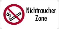 Verbotsschild, Kombischild, Nichtraucher Zone, 200 x 400 mm, Aluminium glatt - praxisbewährt
