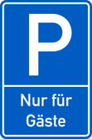 Parkplatzschild, Nur für Gäste, 600x400mm, Alu geprägt