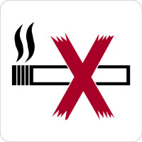 Verbotsschild, Rauchen verboten, 70 x 70 mm, Folie - praxisbewährt