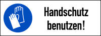 Kombi-Gebotsschild, Handschutz benutzen, 74 x 210 mm, Folie