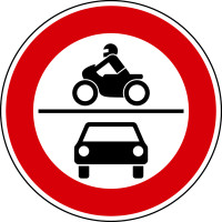 Verkehrszeichen - Verbot für Kraftfahrzeuge, Zeichen 260