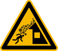 Warnschild, Warnung vor Dachlawine W040 - ASR A1.3 (DIN EN ISO 7010)