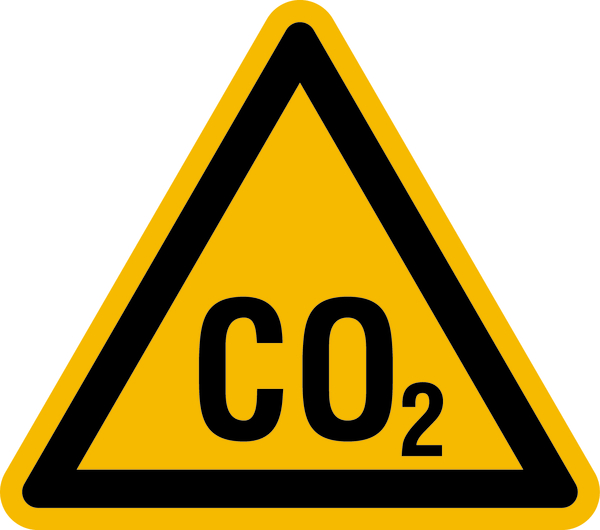 Brandschutzzeichen Feuerlöscher CO2 Kohlendioxid, Aluminium (0,5