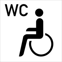 WC-Schild, WC + Piktogramm Barrierefrei