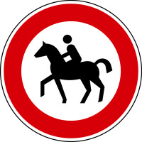 Verkehrszeichen - Verbot für Reiter, Zeichen 258