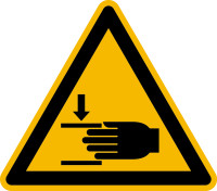 Warnschild, Warnung vor Handverletzungen W024 - ASR A1.3 (DIN EN ISO 7010)