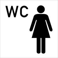 WC-Schild, WC + Piktogramm Damen