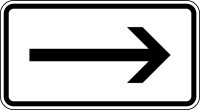 Verkehrszusatzzeichen, Pfeil rechtsweisend, Zeichen 1000-20, 231 x 420 mm, Aluminium, RA1