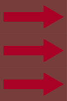 Fließrichtungspfeile gemäß DIN 2403, braun/rot