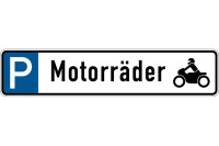 Parkplatzkennzeichen, P-Motorräder mit Symbol, 113x523mm, Alu geprägt