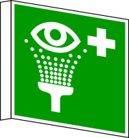 Rettungszeichen,  Augenspüleinrichtung E011 Fahnenschild - ASR A1.3 (DIN EN ISO 7010)