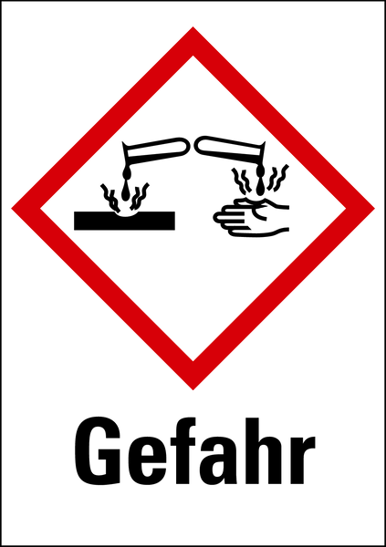 Gefahrstoffkennzeichnung tzwirkung GHS 05 Schilder Klar