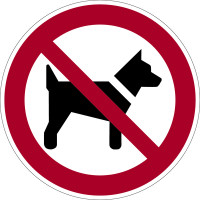 Verbotsschild, Mitführen von Hunden verboten P021 - ASR A1.3 (DIN EN ISO 7010)
