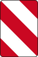 Verkehrszeichen - Leitplatte rechtsweisend (Aufstellung links), Zeichen 626-20