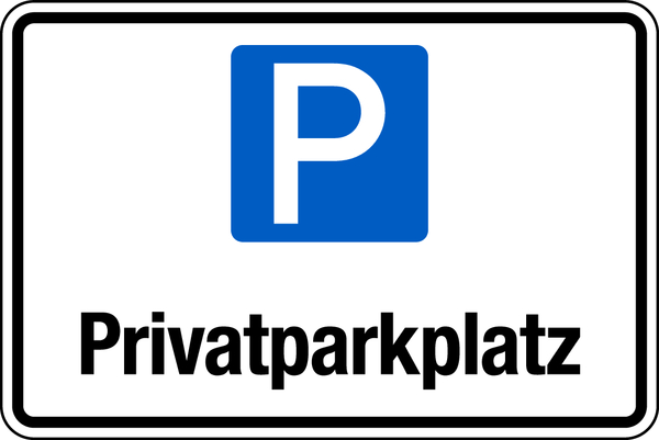 Schild Privatparkplatz mit individuellem Kennzeichen