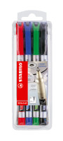 Set: Permanent-Marker, STABILO "Write 4 all®" - Stiftset mit 4 Farben
