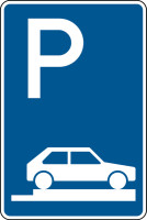 Verkehrszeichen - Parken auf Gehwegen ganz quer zur Fahrtrichtung rechts, Zeichen 315-85