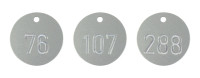 Kennzeichnungsmarken, Aluminium silber, fortlaufend nummeriert, Ø 30 mm - Beutel = 100 Stk.