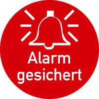 Türschild, Alarm gesichert, Ø 50 mm
