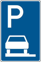 Verkehrszeichen - Parken auf Gehwegen ganz in Fahrtrichtung links, Zeichen 315-60