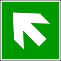Rettungszeichen, Richtungspfeil schräg - ASR A1.3 (DIN EN ISO 7010)