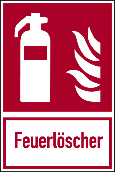 Kombischild Feuerlöscher, Brandschutzzeichen