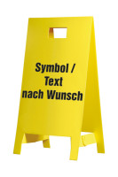 Warnaufsteller, Symbol und Text nach Wunsch, 650 x 350 mm