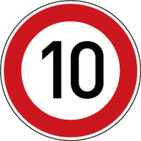 Verkehrszeichen - Zulässige Höchstgeschwindigkeit 10, Zeichen 274-10