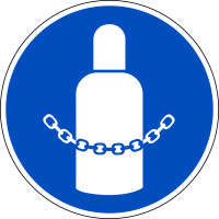 Gebotsschild, Gasflaschen sichern M046 - ASR A1.3 (DIN EN ISO 7010)