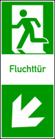 Rettungszeichen, Fluchttür (Klinke links)