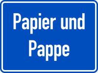 Abfallkennzeichen, Papier und Pappe, 150 x 200 mm